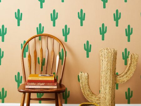 Cactus  Kraft Wallpaper by Tea Collection Online Hot Sale