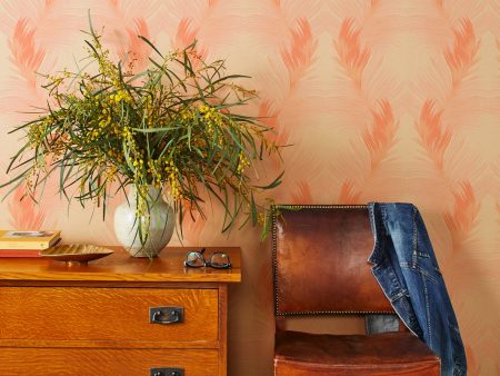 Belafonte Palm  Kraft Wallpaper by Nathan Turner - Pink on Sale