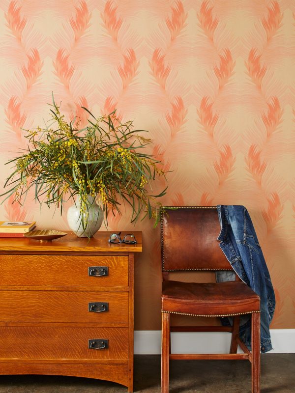 Belafonte Palm  Kraft Wallpaper by Nathan Turner - Pink on Sale