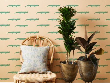 Crocodile  Kraft Wallpaper by Tea Collection Online Hot Sale