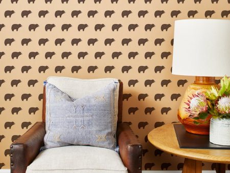 Chubby Bear  Kraft Wallpaper by Tea Collection - Chocolate Online Hot Sale