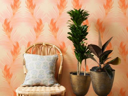 Belafonte Palm  Kraft Wallpaper by Nathan Turner - Orange Online Hot Sale