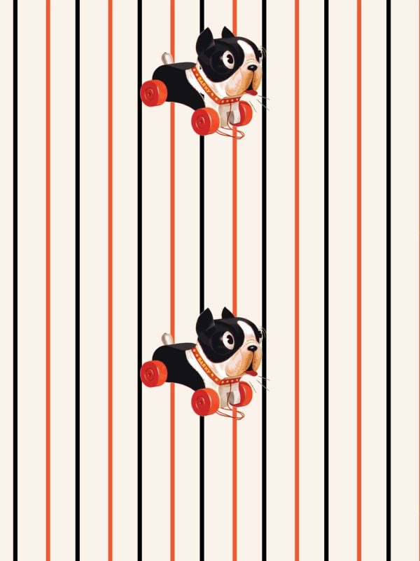 Barky Stripe  Wallpaper by Fisher-Price™ - Beige Supply