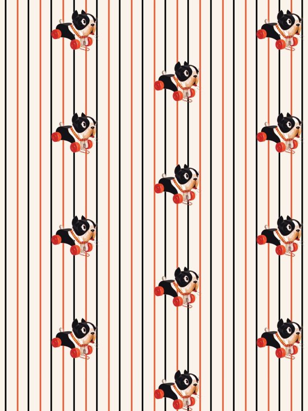 Barky Stripe  Wallpaper by Fisher-Price™ - Beige Supply