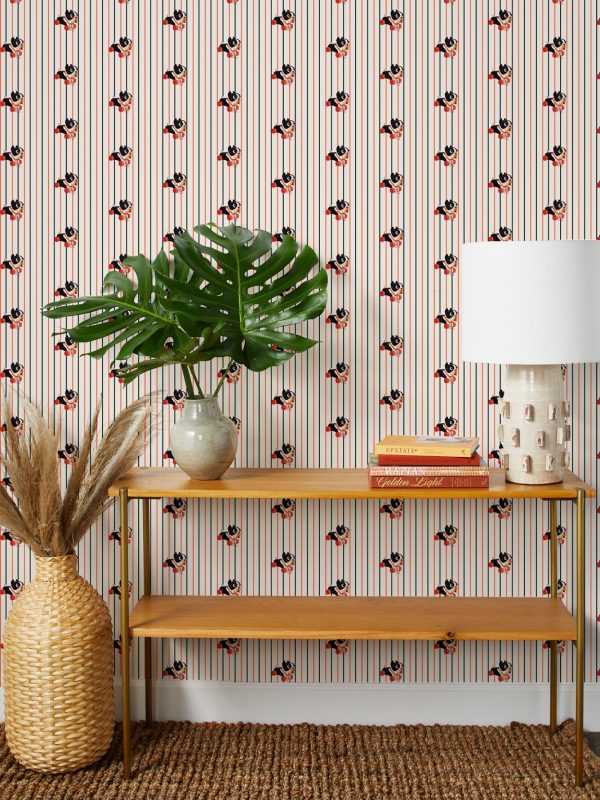 Barky Stripe  Wallpaper by Fisher-Price™ - Beige Supply