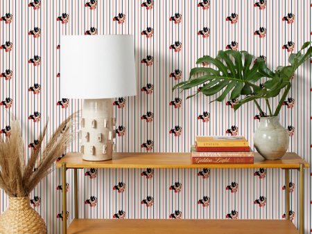 Barky Stripe  Wallpaper by Fisher-Price™ - White Fashion