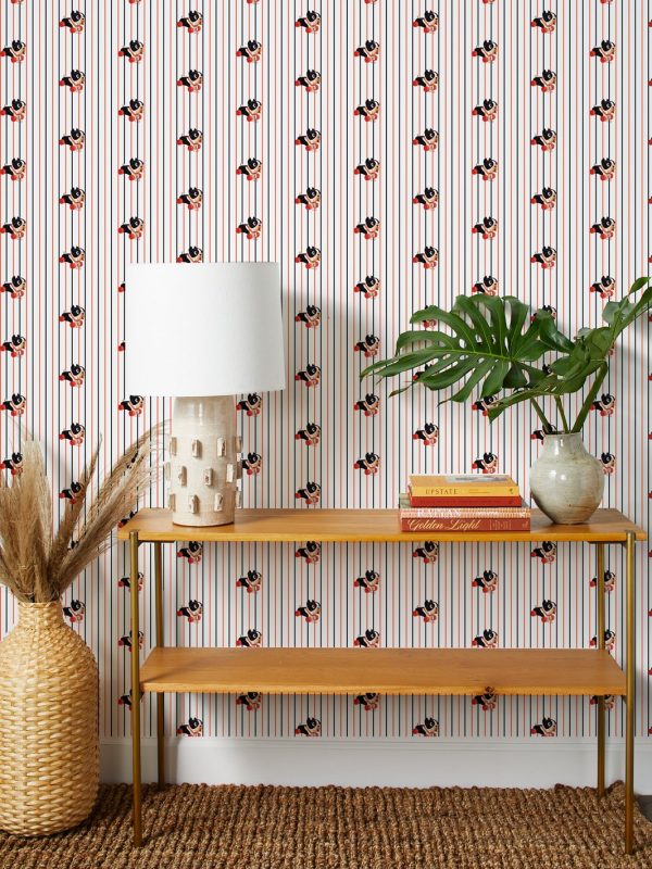 Barky Stripe  Wallpaper by Fisher-Price™ - White Fashion