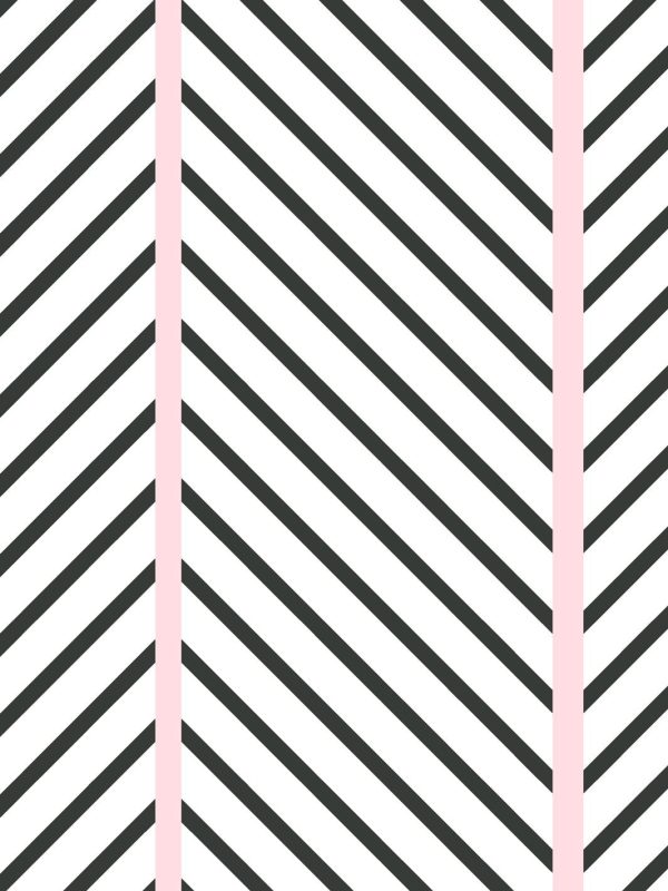 Barbie™ Dreamhouse Herringbone  Wallpaper by Barbie™ - Charcoal Pink For Discount