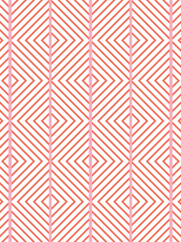 Barbie™ Dreamhouse Diamond  Wallpaper by Barbie™ - Persimmon Pink Online now