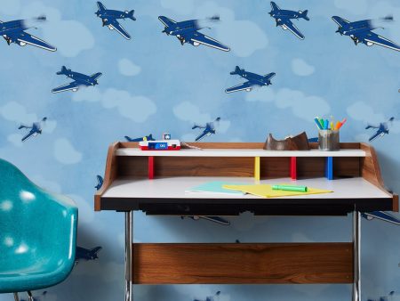 Airplanes  Wallpaper by Fisher-Price™ - Blue Online Sale