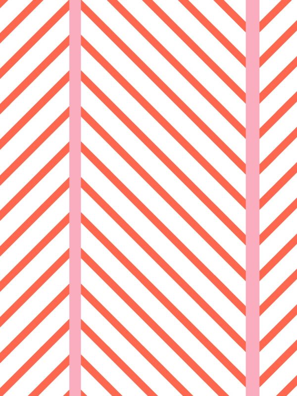 Barbie™ Dreamhouse Herringbone  Wallpaper by Barbie™ - Persimmon Pink on Sale