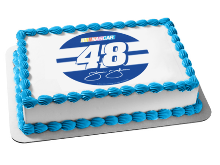 Nascar Logo Jimmie Johnson 48 Signature Edible Cake Topper Image ABPID07013 Online Sale