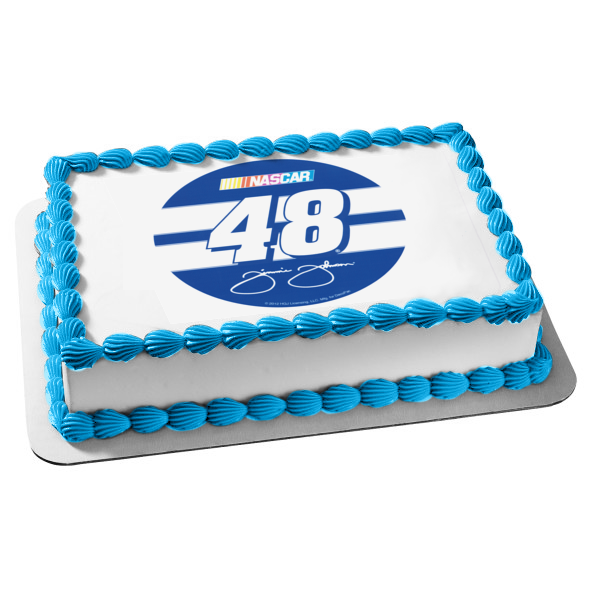 Nascar Logo Jimmie Johnson 48 Signature Edible Cake Topper Image ABPID07013 Online Sale