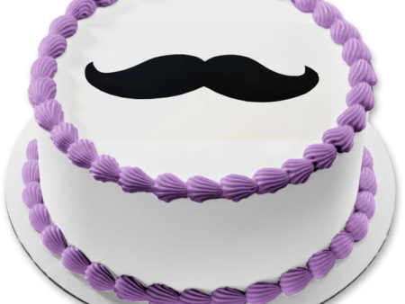 Black Mustache Edible Cake Topper Image ABPID06348 Hot on Sale