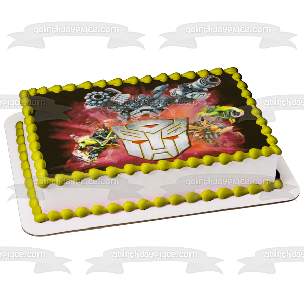 Transformers Autobots Optimus Prime Bumblebee Brawn and Blaster Edible Cake Topper Image ABPID06512 Cheap