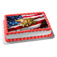 United States Navy Seal and the American Flag Edible Cake Topper Image ABPID07071 For Sale