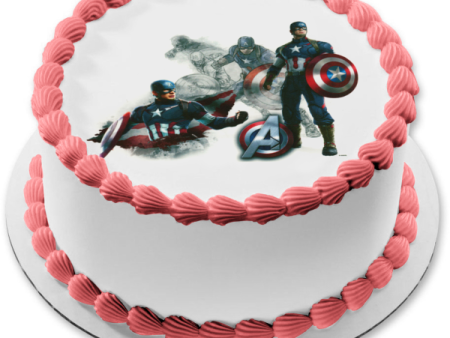 Avengers 2 Captain America Shield Edible Cake Topper Image ABPID06417 on Sale