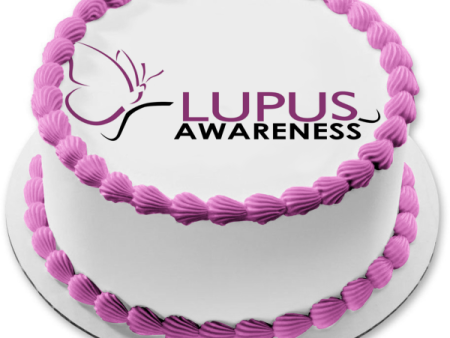 Lupus Awareness Logo and a White Background Systemic Lupus Erythematosus Edible Cake Topper Image ABPID07076 Sale