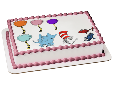 Dr. Seuss Horton Red Fish Blue Fish The Cat in the Hat Edible Cake Topper Image ABPID07110 Discount