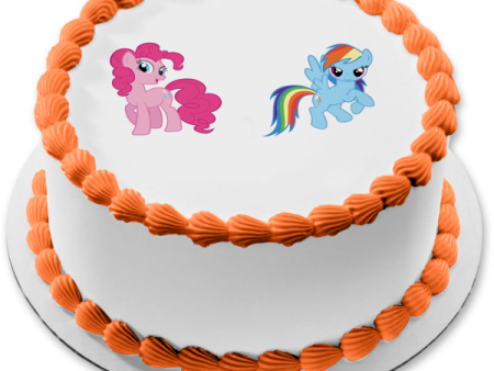 My Little Pony Equestria Girls Rainbow Dash and Pinkie Pie Edible Cake Topper Image ABPID07143 Sale