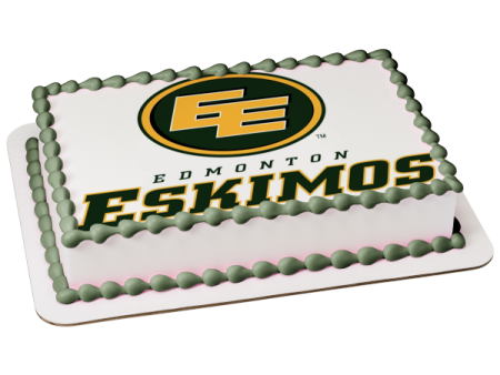 Edmonton Eskimos 2016 Logo Canadian Football League Edible Cake Topper Image ABPID07157 Cheap