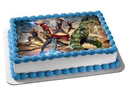 Avengers The Hulk Captain America Iron Man and Thor Edible Cake Topper Image ABPID06404 For Discount