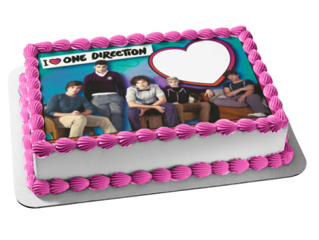 I Love One Direction Zayn Naihl Harry Louis and Liam Edible Cake Topper Image Frame ABPID07069 Online Hot Sale