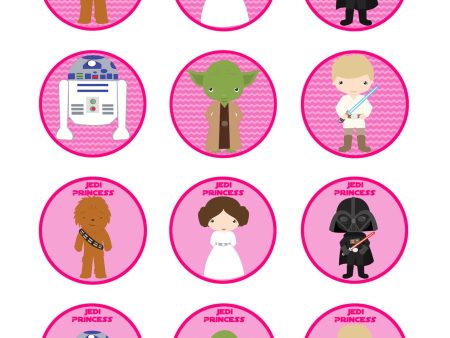 Star Wars Jedi Princess Darth Vader Princess Leia and Anakin Skywalker Edible Cupcake Topper Images ABPID07067 Sale