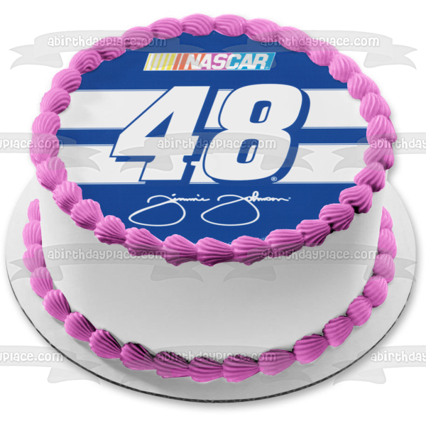 Nascar Logo Jimmie Johnson 48 Signature Edible Cake Topper Image ABPID07013 Online Sale