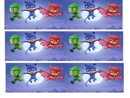 Pj Masks Cat Boy Gekko and Owlette Flying Edible Cake Topper Image Strips ABPID07094 Online now