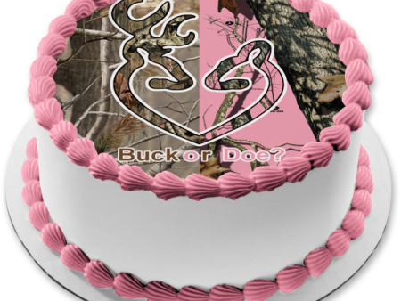 Baby Shower Camouflage Camo Buck or Doe Edible Cake Topper Image ABPID05957 For Sale