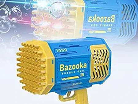 BAZ69 Hole Automatic Bazooka Bubble Blaster with Colourful Lights (Blue) For Sale