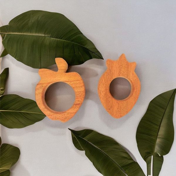 Apple and Strawberry Shaped Neem Wood Teethers Online now