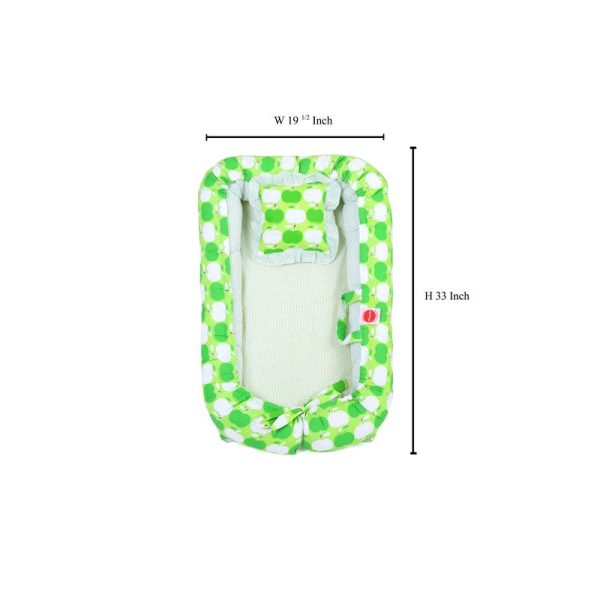 Apple Print New Born Baby nest Bedding Set Reversible (Green) Supply