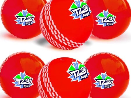 T-20 Plus Practice Cricket  Wind Balls for Indoor & Outdoor | Street Cricket Synthetic Ball | Pack of 6, Red Online now