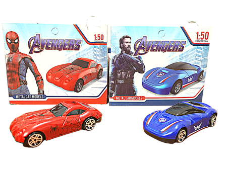 Captain America & Spiderman Metal Die Cast Car - Small Set Online Hot Sale