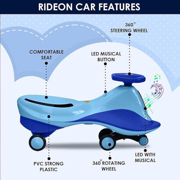 Battery Operated Ride-on Push Kiki Twister Magic Swing Car (Blue) Hot on Sale