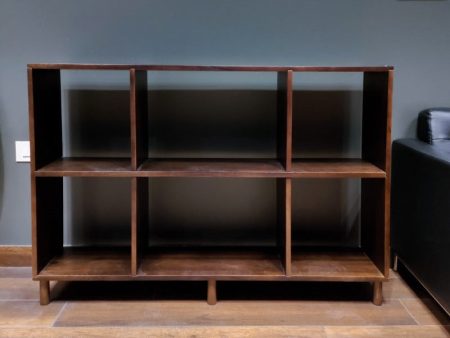 Montessori Wooden Shelf - Dark Brown with 6 cubies Sale