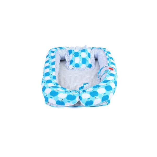 Apple Print New Born Baby nest Bedding Set Reversible (Blue) For Discount