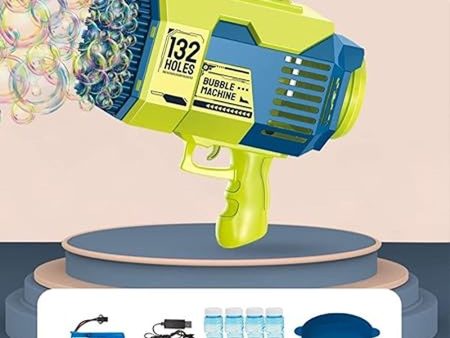 Automatic Bazooka Bubble Blaster | 132 Holes | Green | Discount