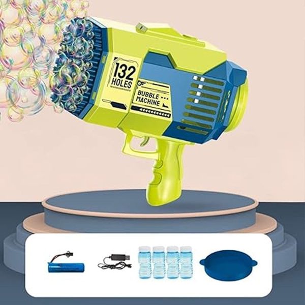 Automatic Bazooka Bubble Blaster | 132 Holes | Green | Discount