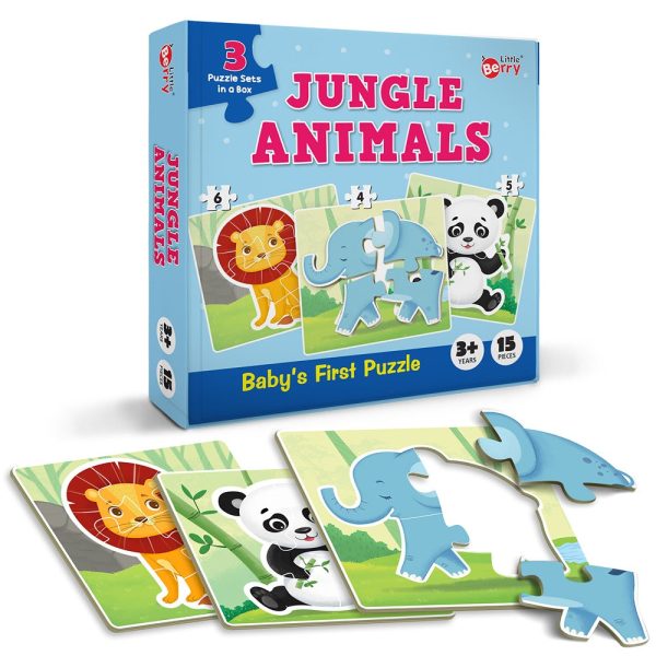 Baby’s First Puzzle Game Jungle Animals (15 Pieces) For Sale