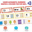 Alphabet, Number, Shape & Colour Early Learning Puzzle (Set of 3) Discount