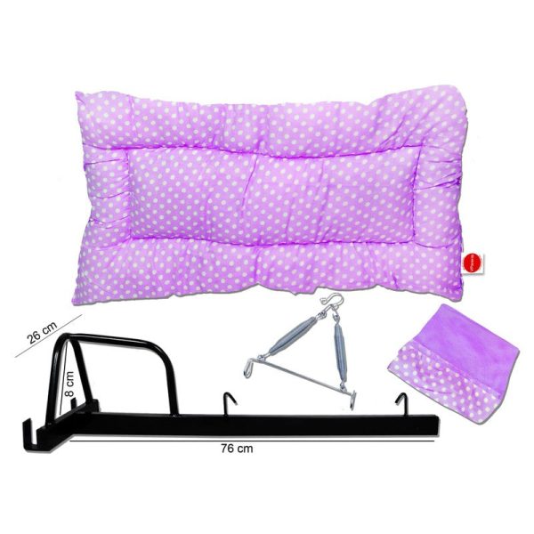 Baby Swing Cradle with Mosquito Net Spring and Metal Window Cradle Hanger (Purple) Online Hot Sale