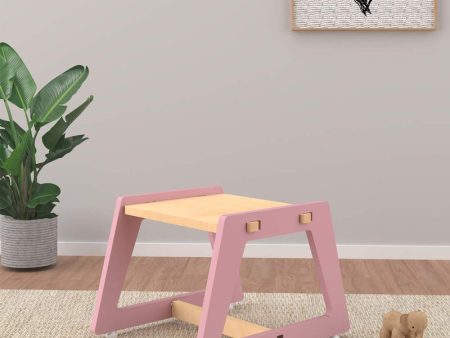 Charcoal Chikku Stool (Pink) For Sale