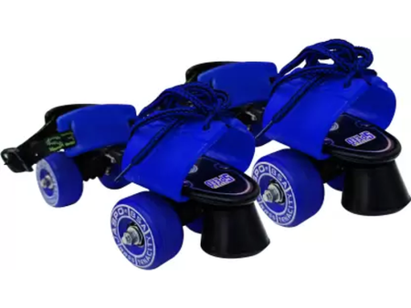 Tenacity Lite Rubber Wheel Adjustable Quad Roller Skate (6-14 years) |  Size 1-8 UK | (Blue) Supply