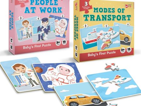 Baby’s First Jigsaw Puzzle People At Work and Modes of Transport (Set of 2) | 30 Pieces Fashion