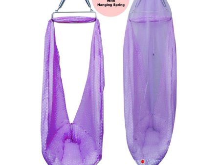 Baby Swing Cradle with Mosquito Net Spring and Metal Window Cradle Hanger (Purple) Online Hot Sale