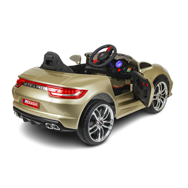 Ride-on Battery Operated Car with LED Headlights & Rear Lights (Gold) | MKS_002(D) | COD not Available Sale