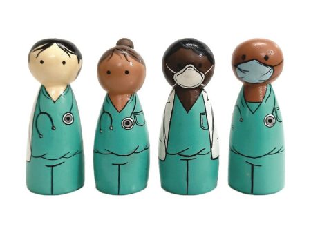 Handpainted Wooden Doll set -( Doctor Theme) Discount